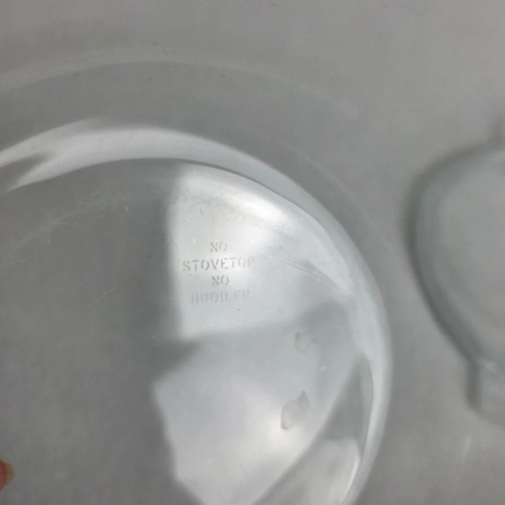 Pyrex France 453 Clear Glass Round Casserole Dish with Lid 1.5 Qt Baker Vintage
